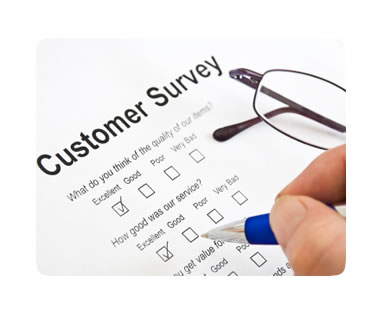 Customer filling out a survey